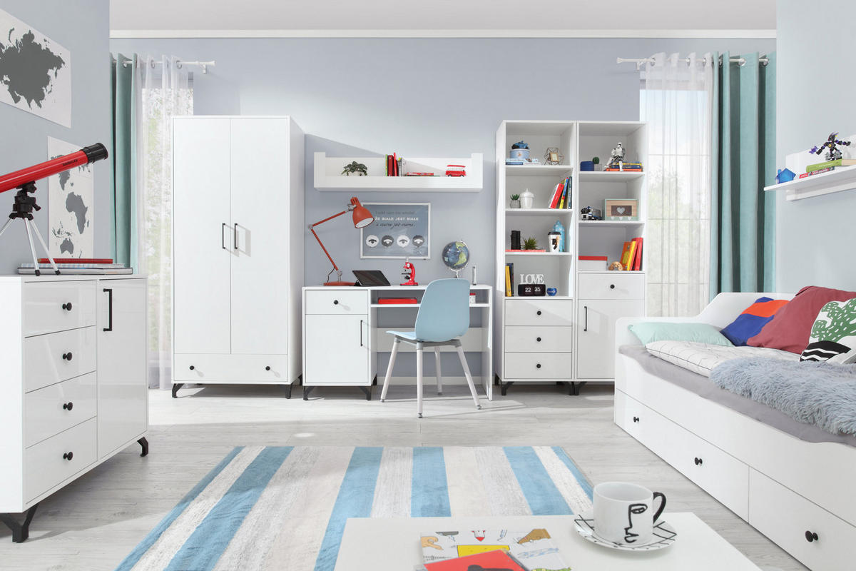 SCHREIBTISCH LANZA 125x55x76 cm Bürotisch Computertisch, Weiß - Weiß, Holzwerkstoff (55/125/76cm) - MASSENO