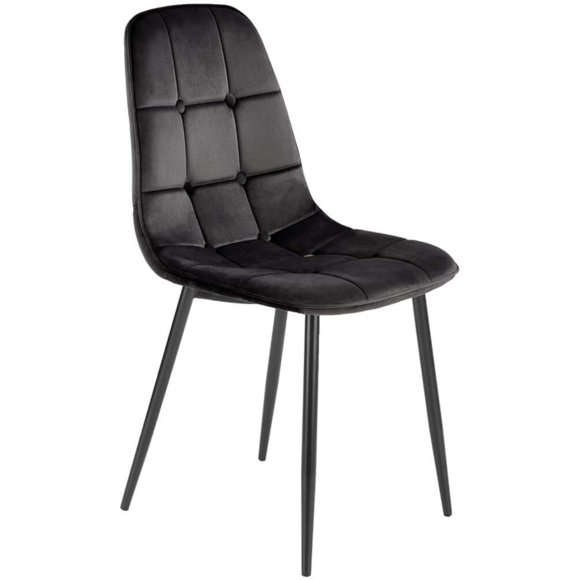 STUHL VELVO K417 - Schwarz, Holzwerkstoff/Metall (45/87/56cm) - Meblini