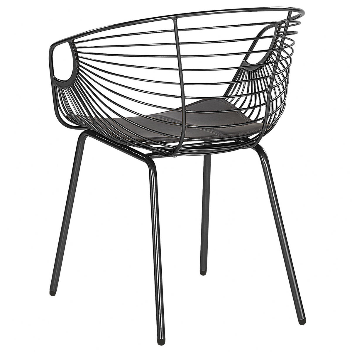 METALLSTUHL 2er-Set Schwarz Hoback - Schwarz, Textil/Metall (60/79/56cm) - Beliani