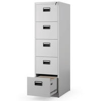 HÄNGEREGISTERSCHRANK abschließbar TION 5 Schubladen 163x46x62cm Grau - Grau, Metall (46/163/62cm) - DELUKE