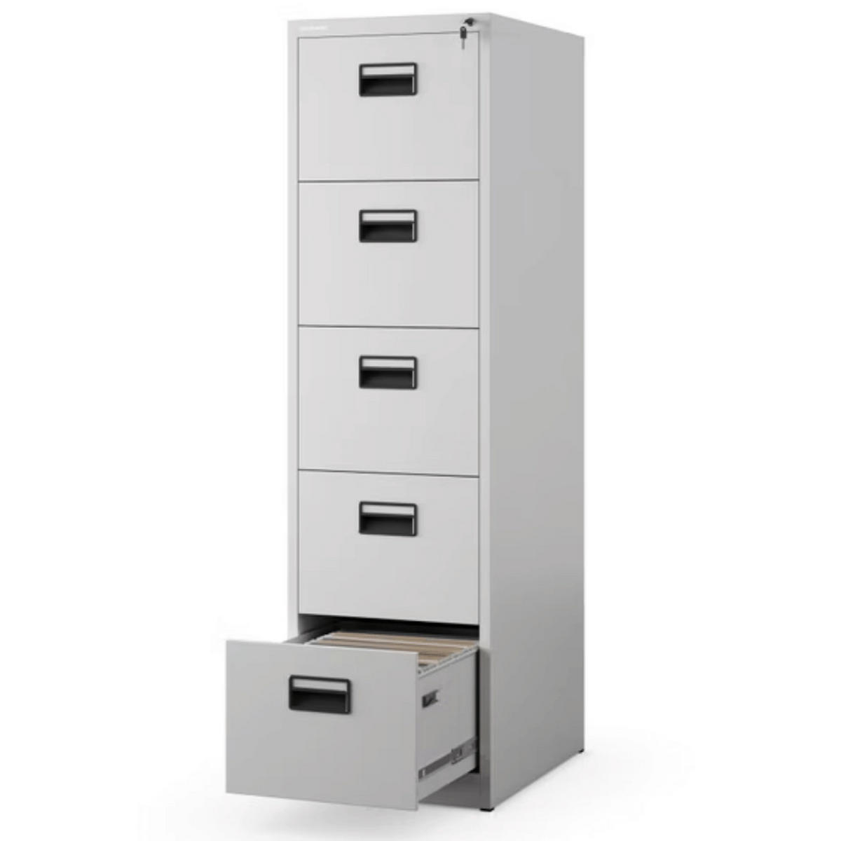 HÄNGEREGISTERSCHRANK abschließbar TION 5 Schubladen 163x46x62cm Grau - Grau, Metall (46/163/62cm) - DELUKE