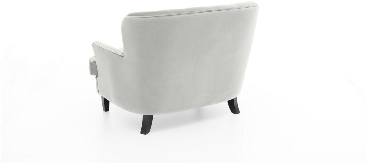 LOVESEAT Leo Samt Grau - Grau, Textil (111/74/85cm) - ATLANTIC home collection