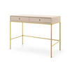 KONSOLENTISCH Molly Beige, Goldene Beine, Schminktisch mit Schubladen - Beige/Goldfarben, Holzwerkstoff/Metall (50/104/78cm) - Bettso