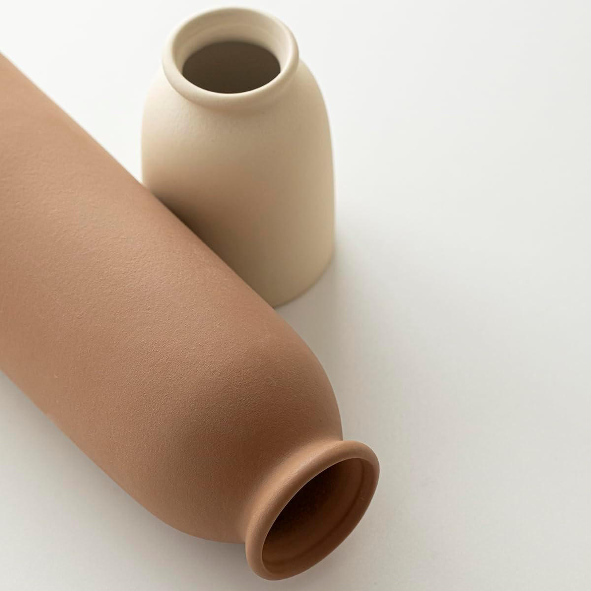 VASE Keramikvasen, Landhausstil, dreiteiliges Set - Weiß, Keramik (26.6cm) - LIBRATON