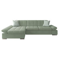 ECKSOFA Malwi, Seite: Links - Hellgrün, Holz/Textil (278/161cm) - MIRJAN24
