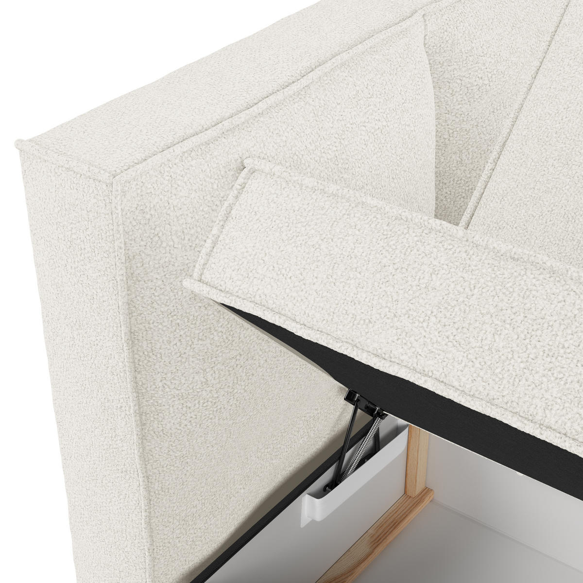 BOXBETT Bergen Weiß 180/200 cm mit Matratze - Schwarz/Weiß, Holz/Holzwerkstoff (180/200cm) - Maison de Reve