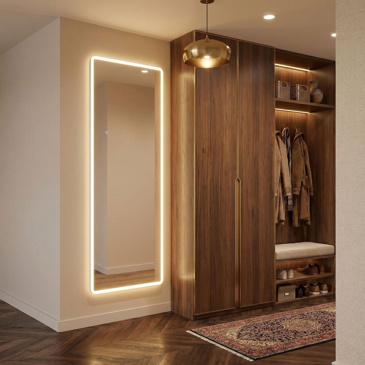 SPIEGEL Rea Led Classico 60x170cm White - Weiß, Glas (60/170/2cm) - REA