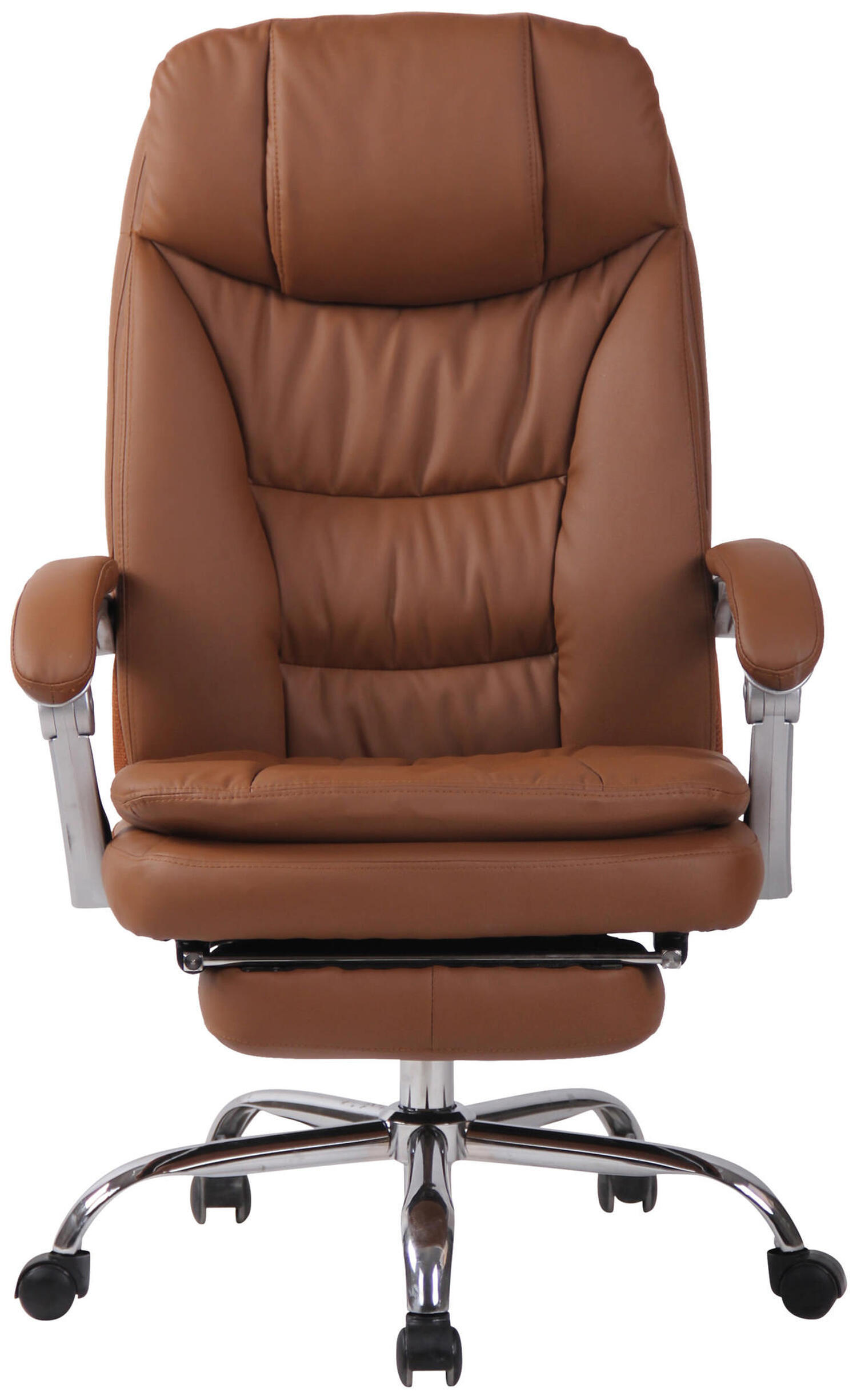 BÜROSTUHL XL Troja, Kunstleder Hellbraun - Hellbraun, Textil/Metall (67/122/67cm) - TPFLiving