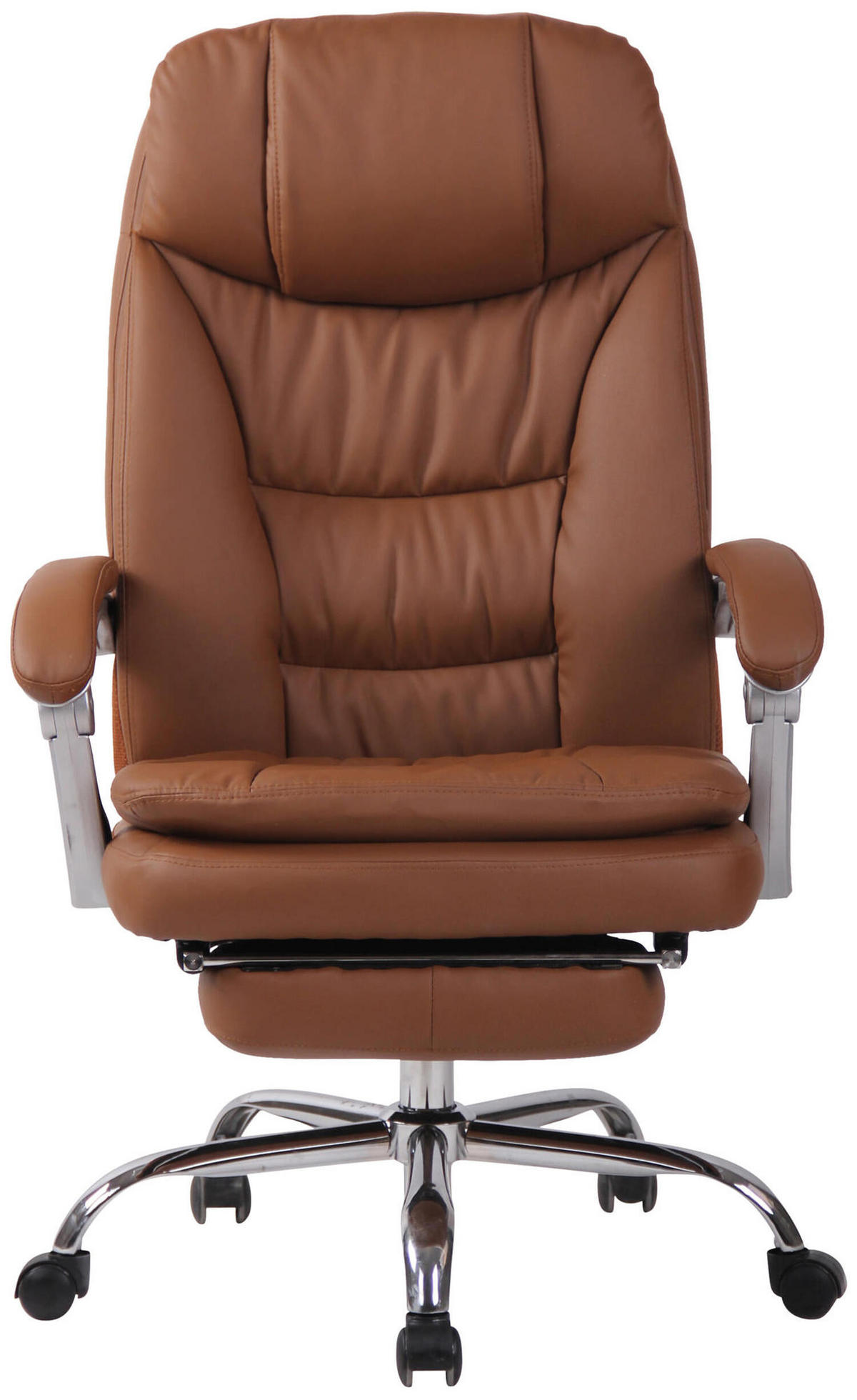 BÜROSTUHL XL Troja, Kunstleder Hellbraun - Hellbraun, Textil/Metall (67/122/67cm) - TPFLiving