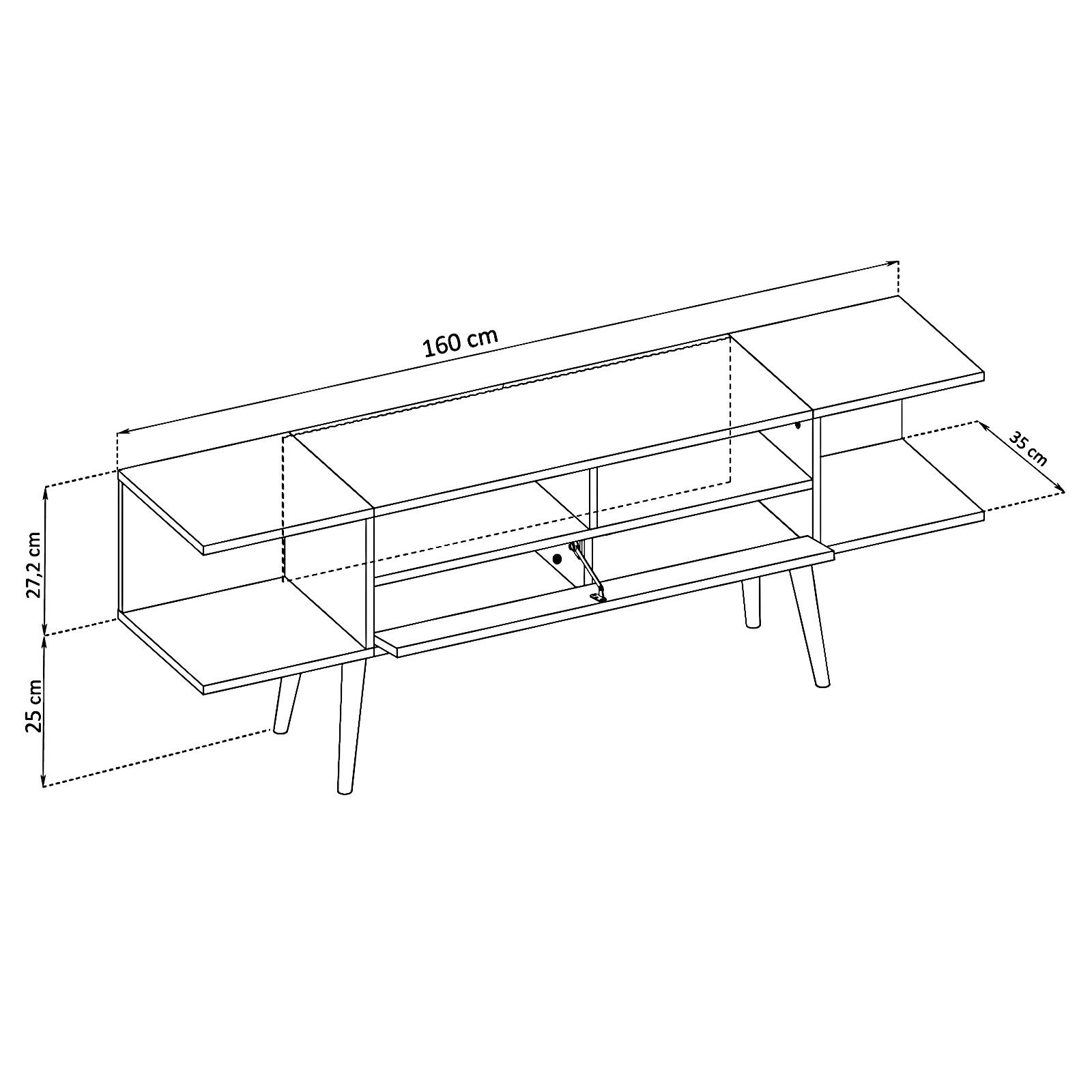 Thumbnail - Komodee Lowboard, Eiche, Weiß, Holzwerkstoff, 2 Fächer, Rechteckig, 160x52x35 cm, Wohnzimmer, Wohnwände, Lowboards, Lowb...