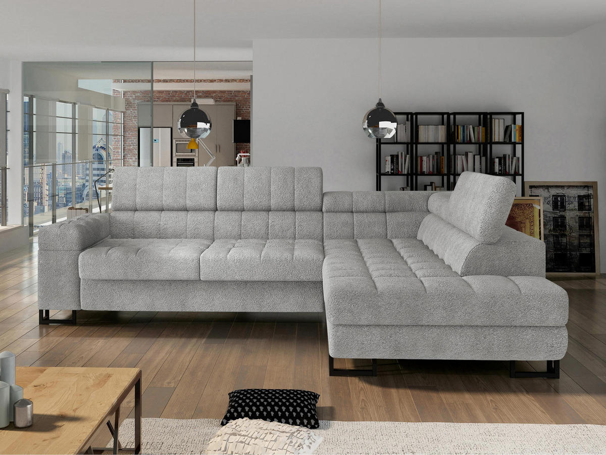 ECKSOFA Laris, Seite: Rechts - Schwarz/Alufarben, Holz/Textil (271/203cm) - MIRJAN24