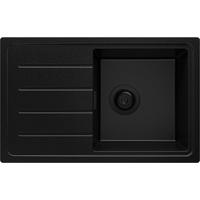 SPÜLBECKEN Kopenhagen Easy, 2-er set Alles Schwarz 70/44 cm 1 Becken + Ablauf-Set ab 45er Unterschrank - Schwarz, Kunststoff (70/20/44cm) - Primagran