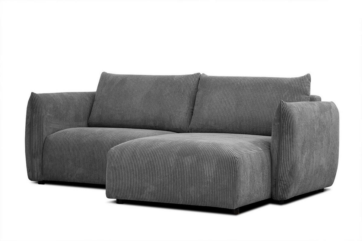 ECKSOFA TAUER 3-Sitzer, dunkelgrau - Dunkelgrau/Schwarz, Holzwerkstoff/Kunststoff (206/173cm) - Courtois Laville