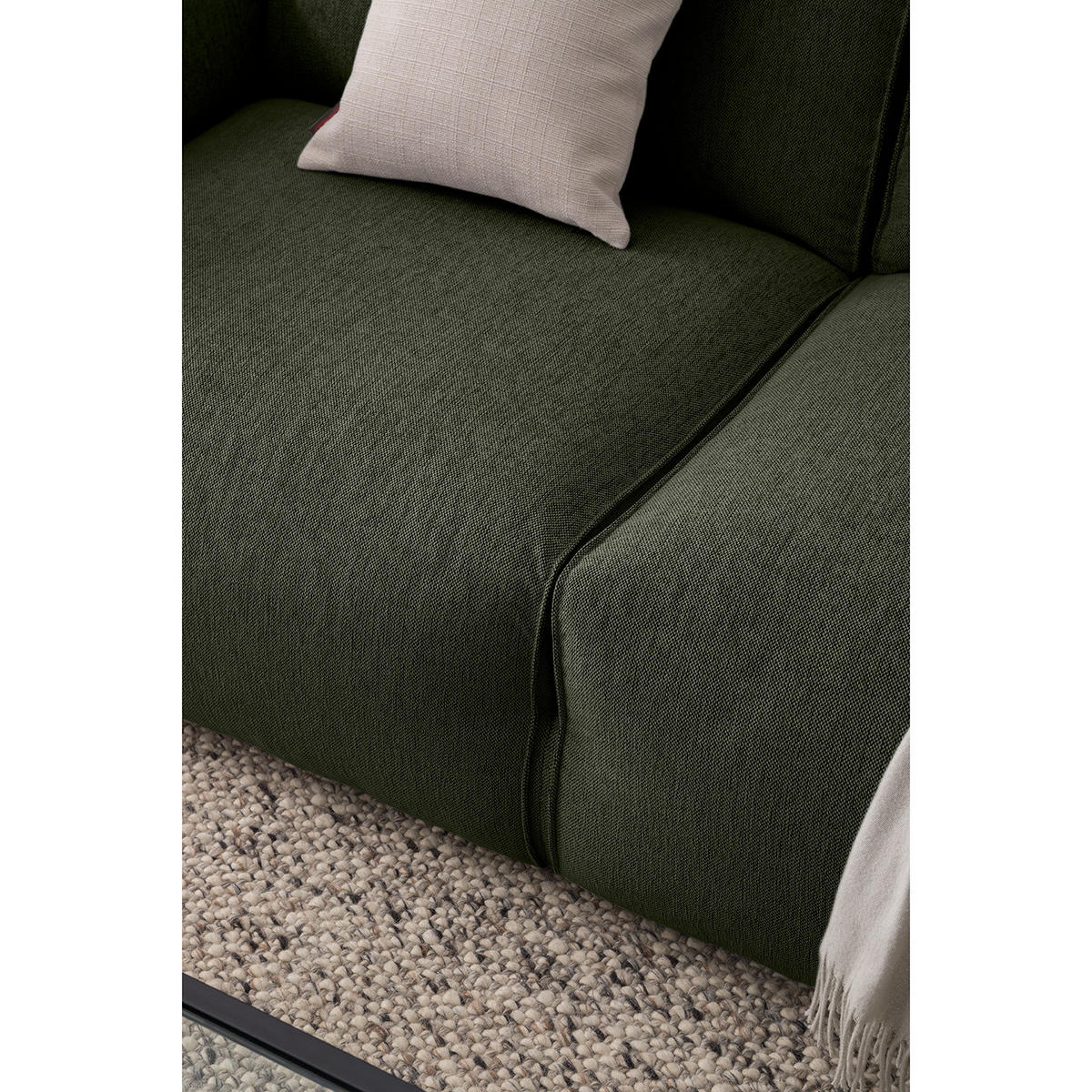 2-SITZER SOFA - Schwarz/Grau, Kunststoff/Textil (220/71/102cm) - home24