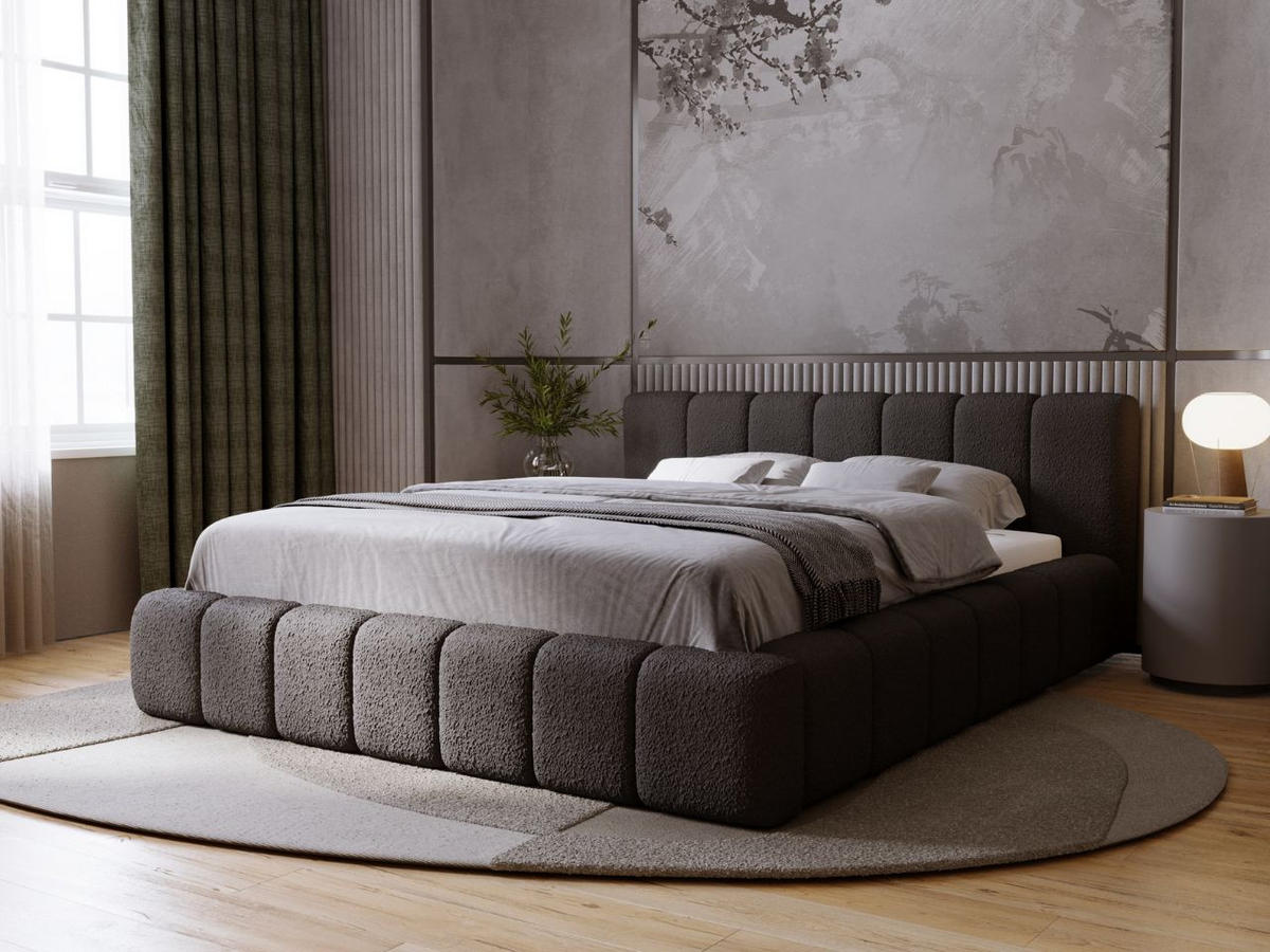 POLSTERBETT Orio 160x200 Schwarz - Schwarz, Textil (160/200cm) - Graingold