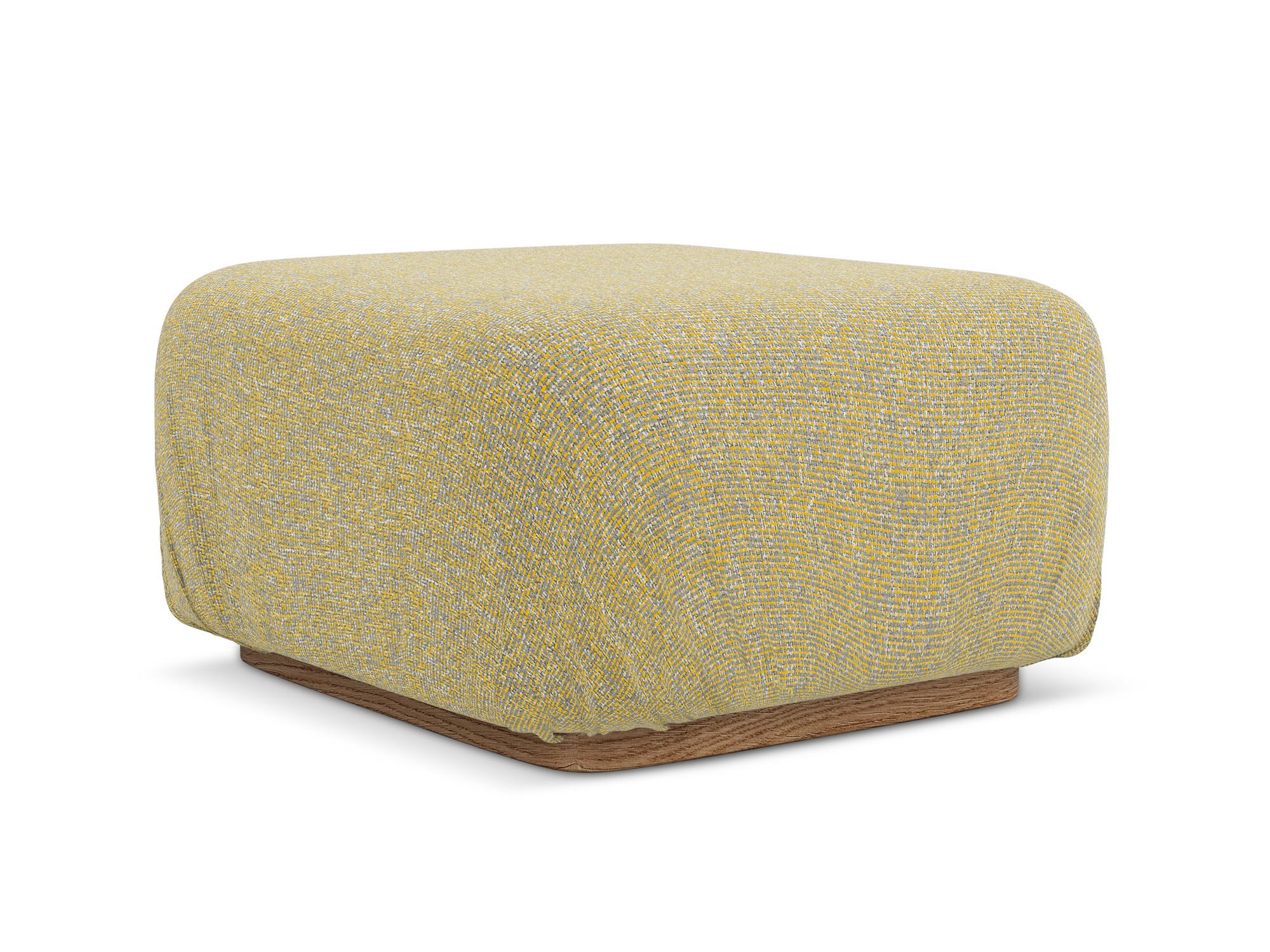 POUF Strukturstoff Stoff Gelb - Currygelb/Gelb, Holz/Textil (83/95/41cm) - Makamii