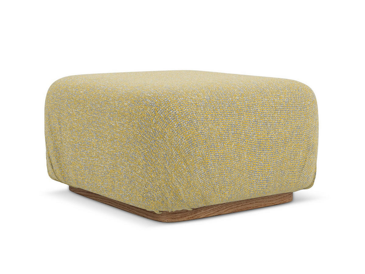POUF Strukturstoff Stoff Gelb - Currygelb/Gelb, Holz/Textil (83/95/41cm) - Makamii