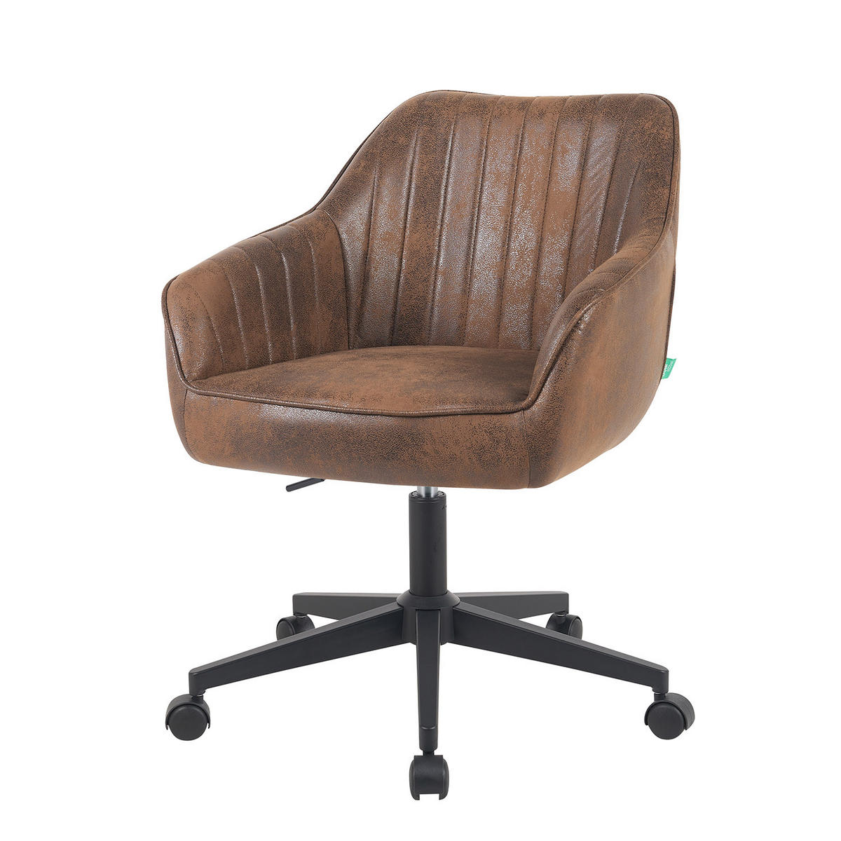 BÜROSTUHL Mika-Elio 2er-Set - Schwarz/Braun, Textil/Metall (60/79/61cm) - DUBI Möbel