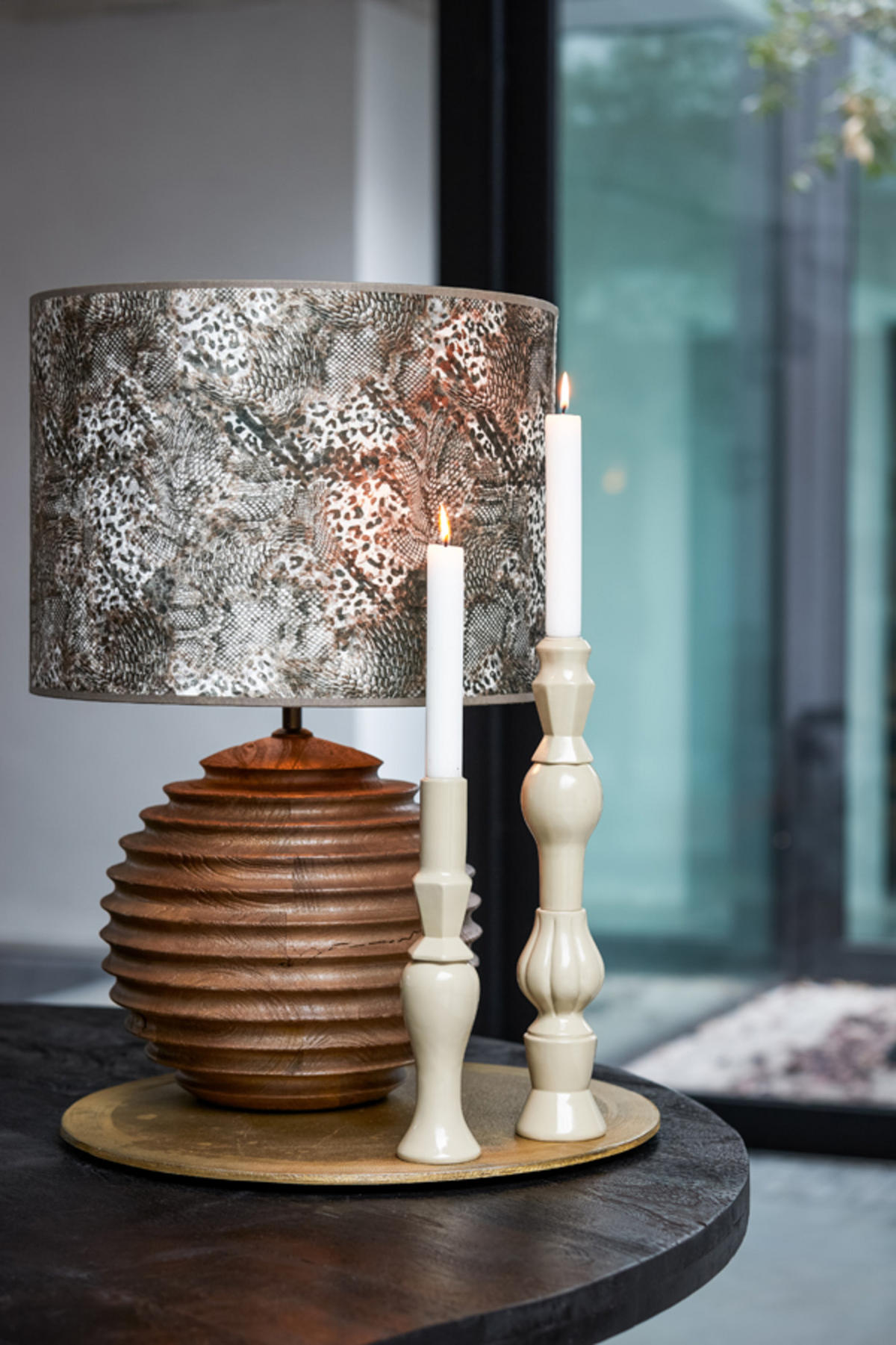 LAMPENFUSS Renzo Braun Ø29/38 cm - Braun, Holz (29/29/38cm) - Light & Living