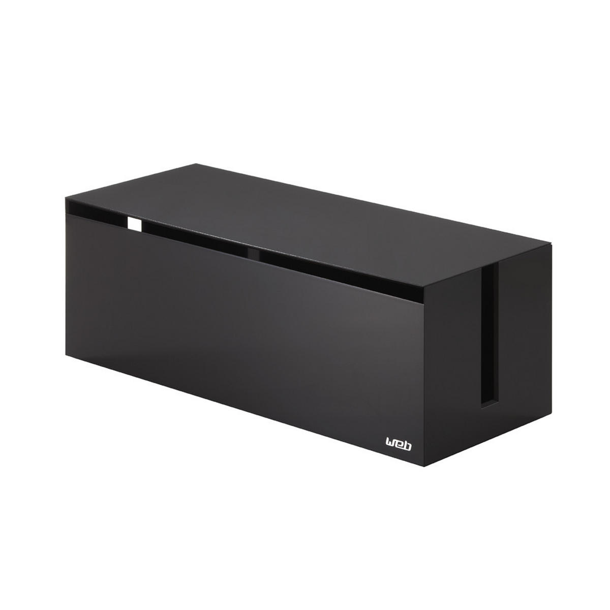 KABELBOX Web schwarz 40/14/15 cm - Schwarz, Kunststoff (15/40/14cm) - Yamazaki