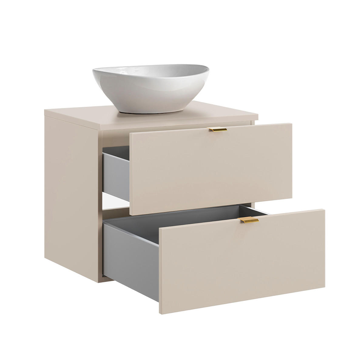 WASCHTISCH 60.6cm Azel Kaschmir - Beige, Holzwerkstoff (60.6/52/46cm) - Petits-meubles