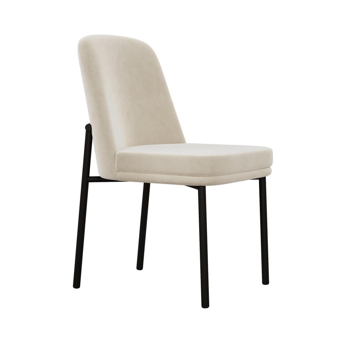 ESSZIMMERSTUHL 6er-Set Beige Samt Schwarzer Rahmen - Beige, Metall (53/82/42.7cm) - Meubliv