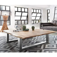 COUCHTISCH NOAH - Beige/Silberfarben, Holz/Metall (80/120/40cm) - SAM