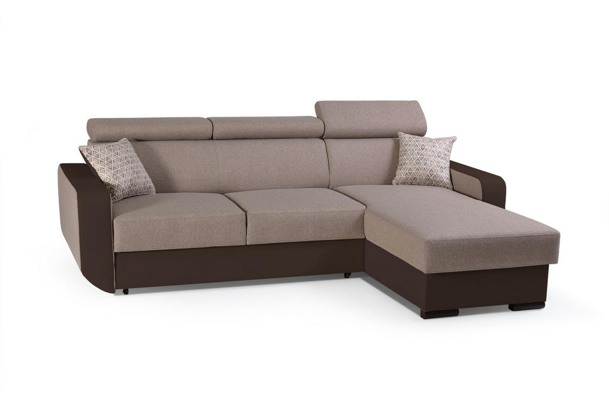 ECKSOFA - Pedro - Tofii - Haselnussfarben, Textil (236/165cm) - Möblo