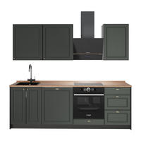 KÖK Fame-Line, Grönt och guld lanthus/antracit, 230 cm, AP Oak - Grön/Antracit, Träbaserade material (230/82/60cm) - Vicco