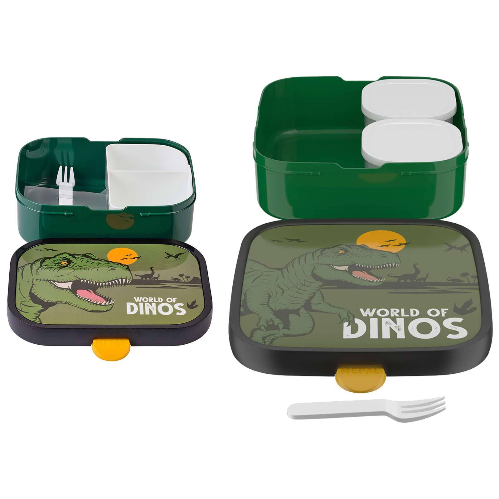 BROTDOSEN-SET Campus (2025) Dino 2er Set - Dunkelgrün, Kunststoff (1/1/1cm) - Mepal