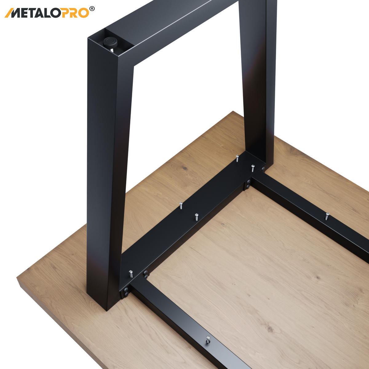 TISCHBEINE Atria Metall Schwarz 140/70/72 cm - Schwarz, Metall (70/72/140cm) - Metalo Pro