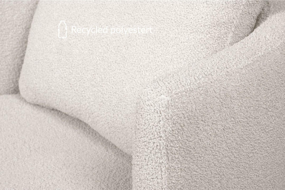 DREHSESSEL RAGGI 360° Drehfunktion mit inklusive dekorativem Kissen, Weiß - Weiß, Textil (92/75/94cm) - KONSIMO®