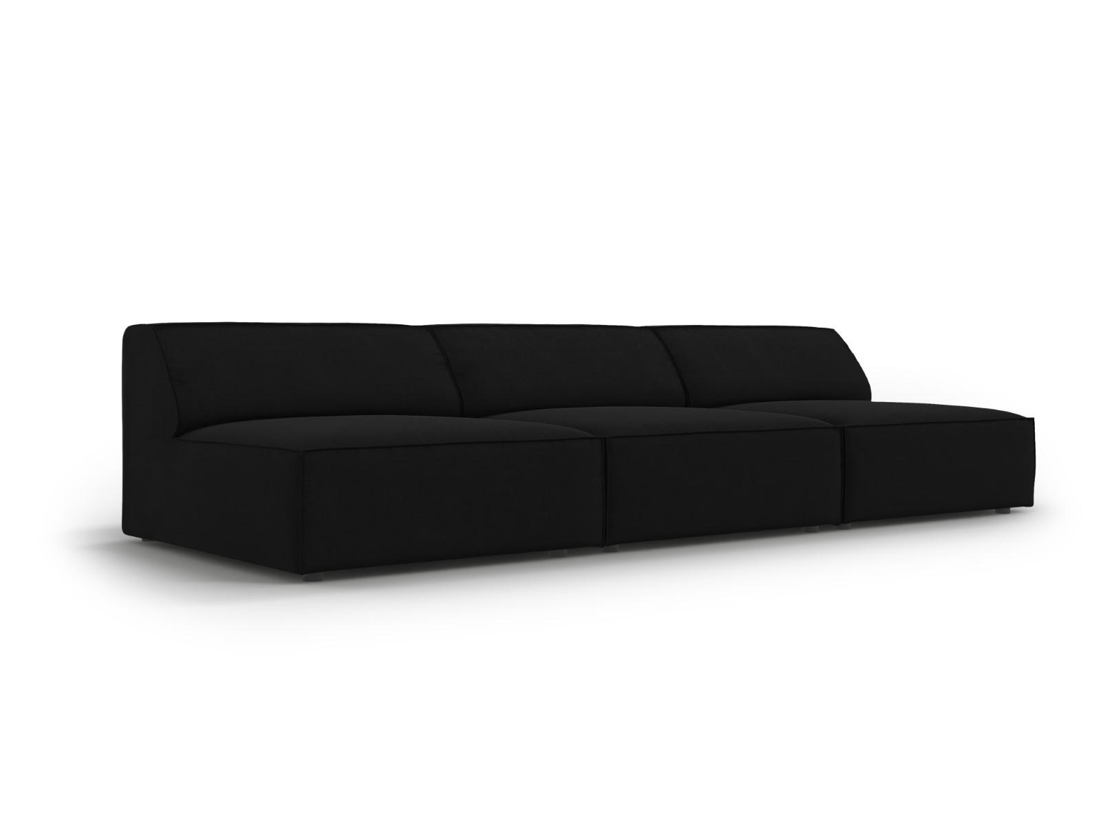 SOFA Jodie aus Samt schwarz 3 Sitzplätze - Schwarz, Textil (240/70/102cm) - Micadoni