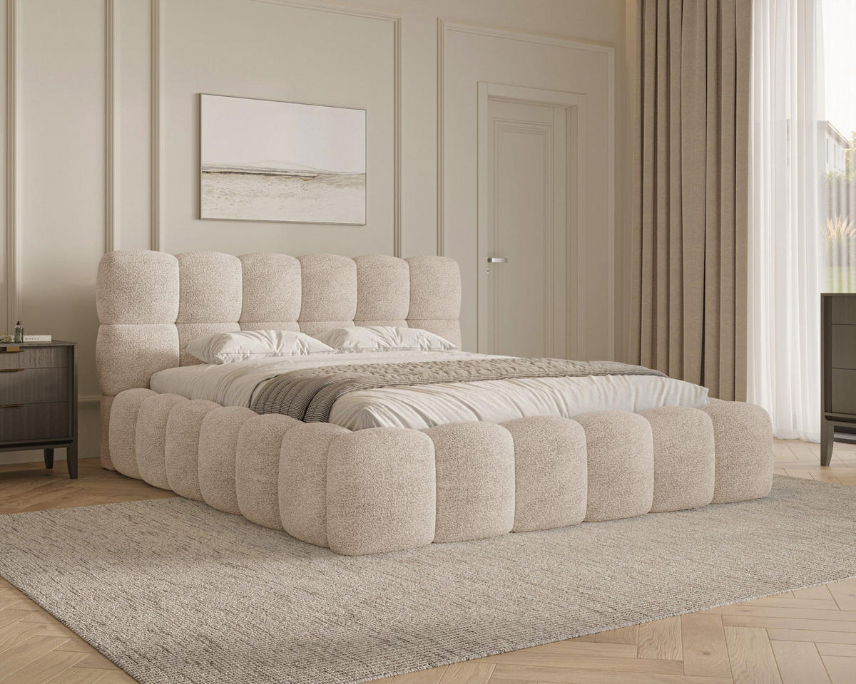 POLSTERBETT - Bett 19 - 180x200 - Beige (Arena 02) - Beige, Holzwerkstoff/Textil (180/200cm) - Möblo