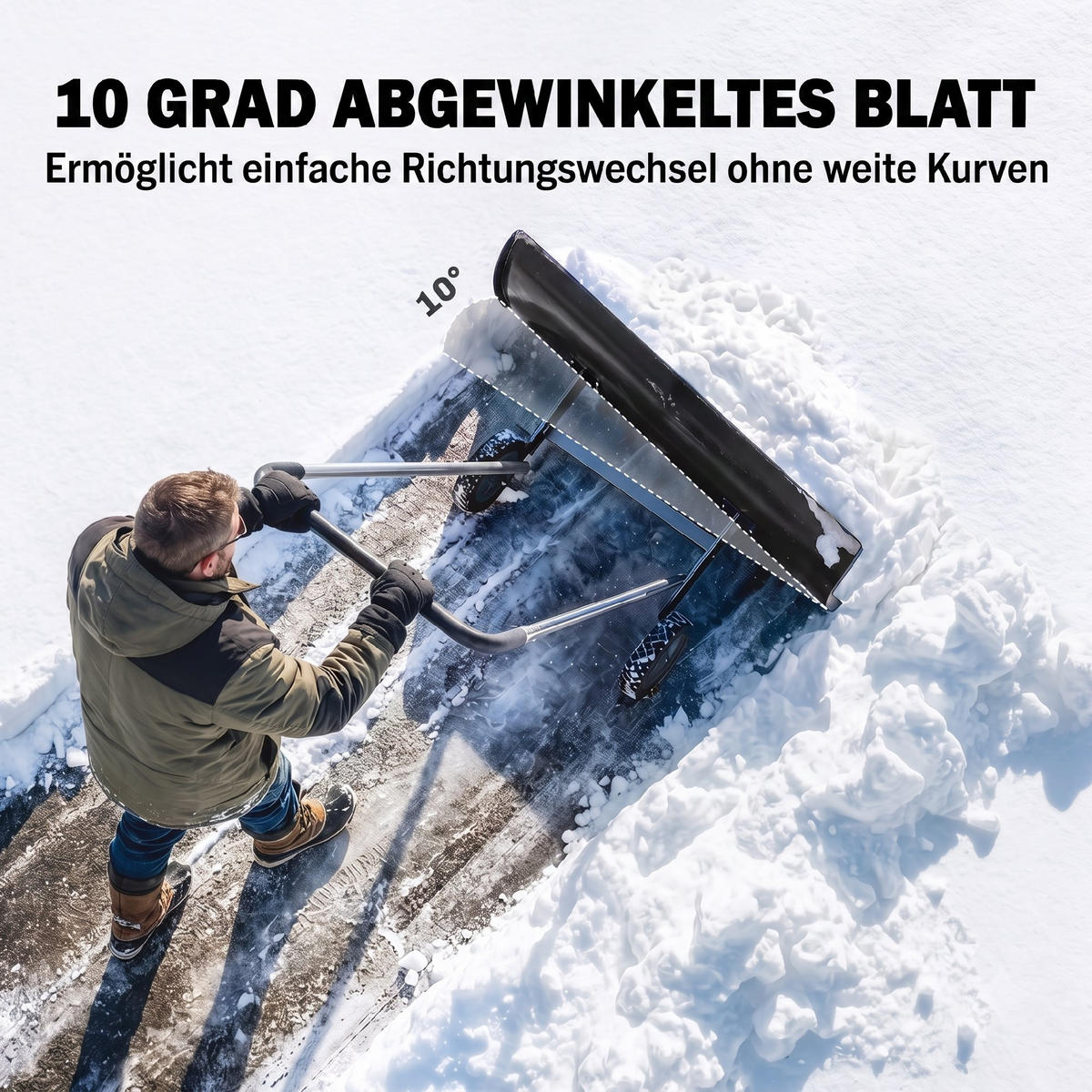 SCHNEESCHAUFEL Aluminium Schwarz - Schwarz, Metall (60/122/95cm) - Outsunny