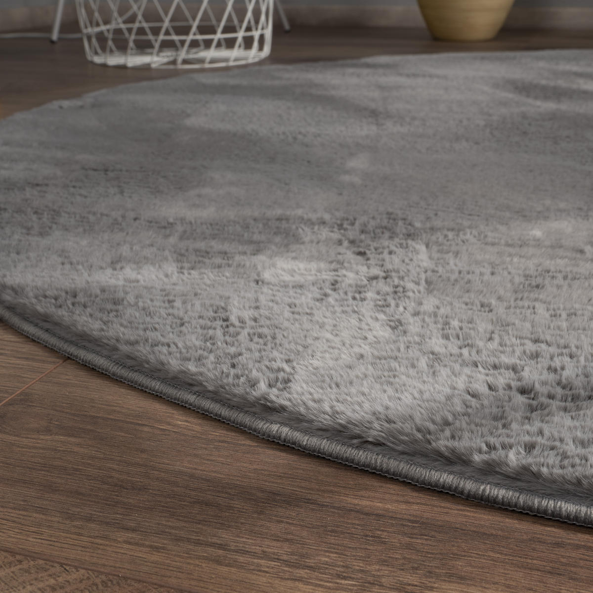 HOCHFLORTEPPICH 100/100 cm Soft 380 - Anthrazit, Textil (100/100cm) - Paco Home