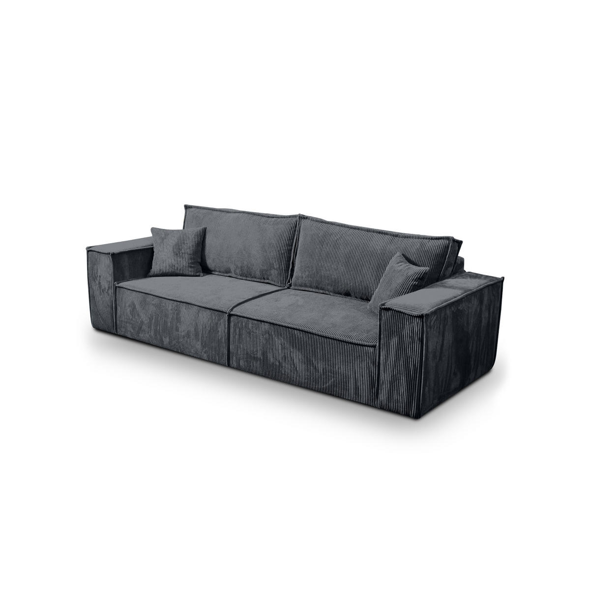 SCHLAFSOFA Sekwana Dunkelgrau (Poso 34) - Dunkelgrau, Textil (255/85/105cm) - Fedve