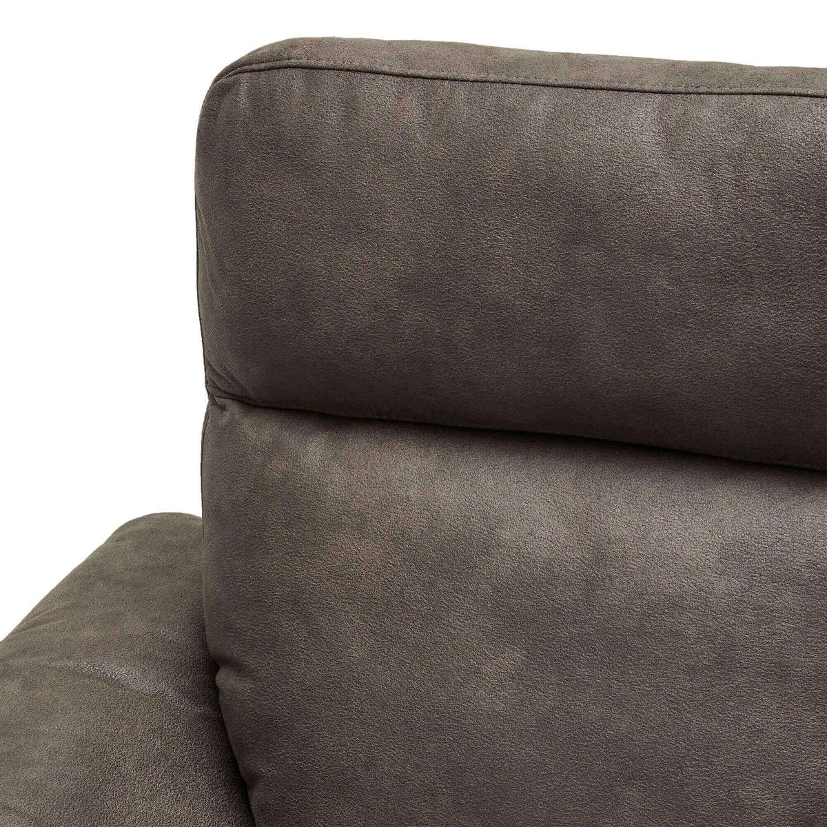 ZWEISITZER-SOFA Mikrofaser Braun (Taupe) - Taupe/Schwarz, Leder/Textil (162/101/96cm) - Furnhouse