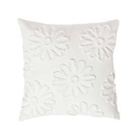 DEKOKISSEN Tufted 45/45 cm weiß mit Blumen - Weiß, Textil (45/45cm) - Homescapes