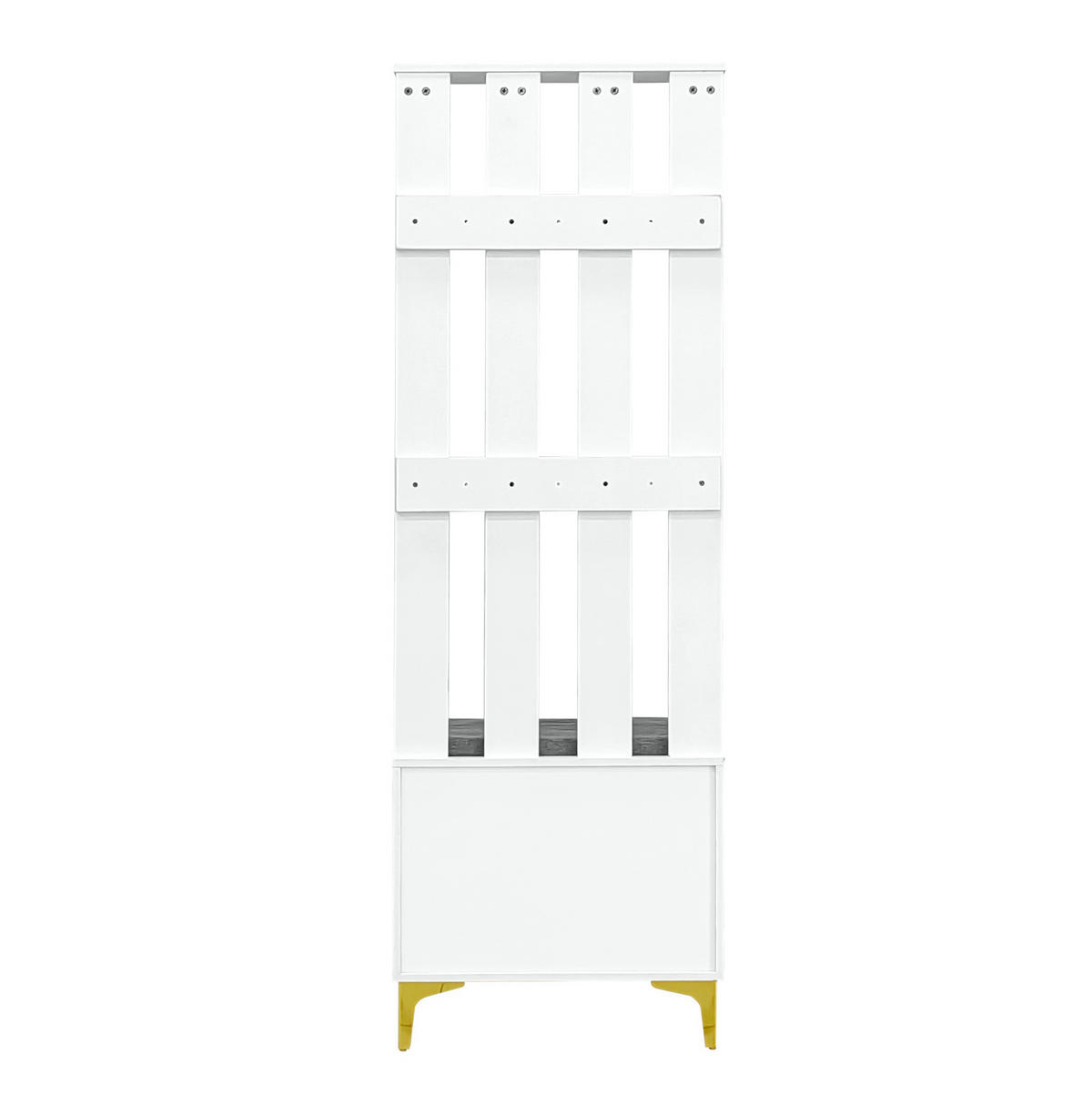 GARDEROBE 60,5/35,2/180,5 cm aus Spanplatte mit Wellenfront und Drucköffnung Weiß - Weiß, Holzwerkstoff (60.5/180.5/35.2cm) - Modenvie