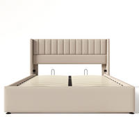 POLSTERBETT 160x200 cm mit Stauraum, Lattenrost, Beige - Beige, Holz (160/200cm)