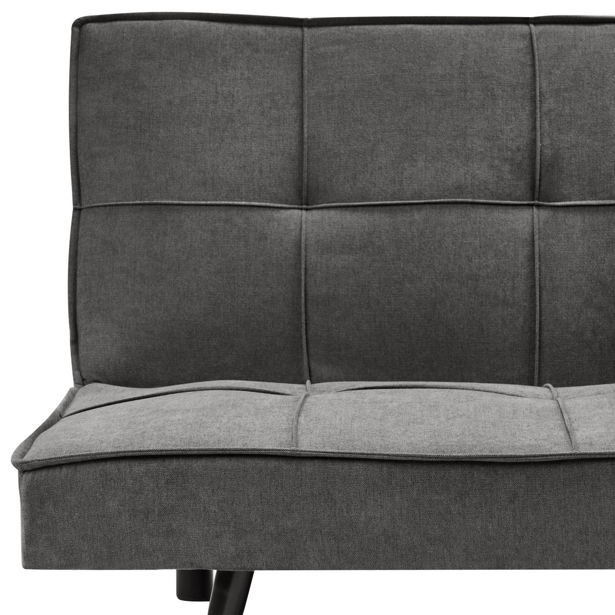 SCHLAFSOFA 168/105 cm Dunkelgrau Hasle - Dunkelgrau/Schwarz, Textil (168/75/88cm) - Beliani