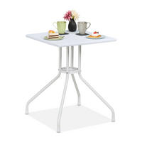 GARTENTISCH - Weiß, Kunststoff/Metall (62/62/73cm) - Relaxdays