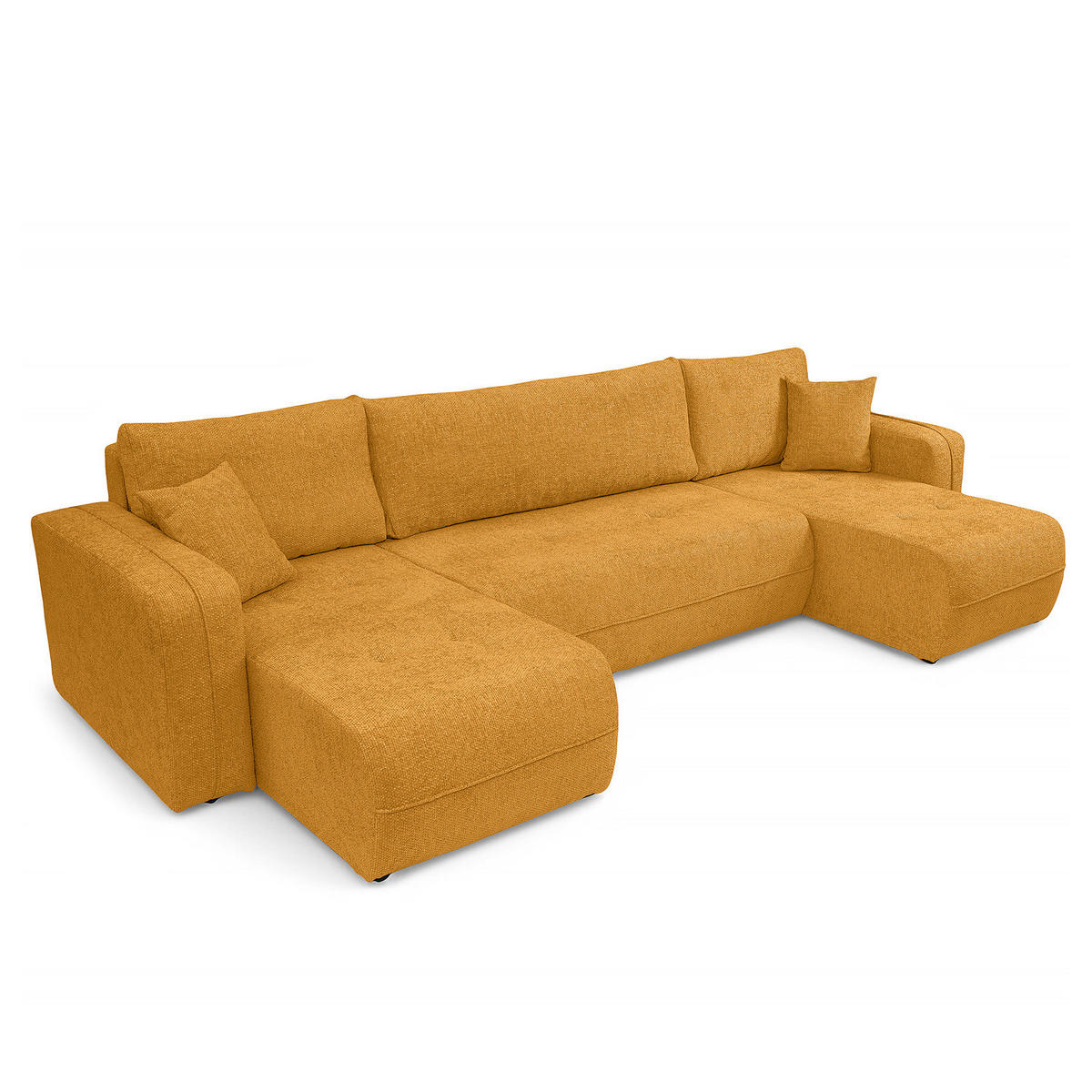 WOHNLANDSCHAFT - Gelb/Schwarz, Kunststoff/Textil (312/82/145cm) - home24