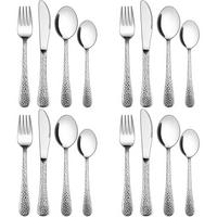 KINDERBESTECK 16-teiliges Set Edelstahl Hammergriff - Silberfarben, Metall