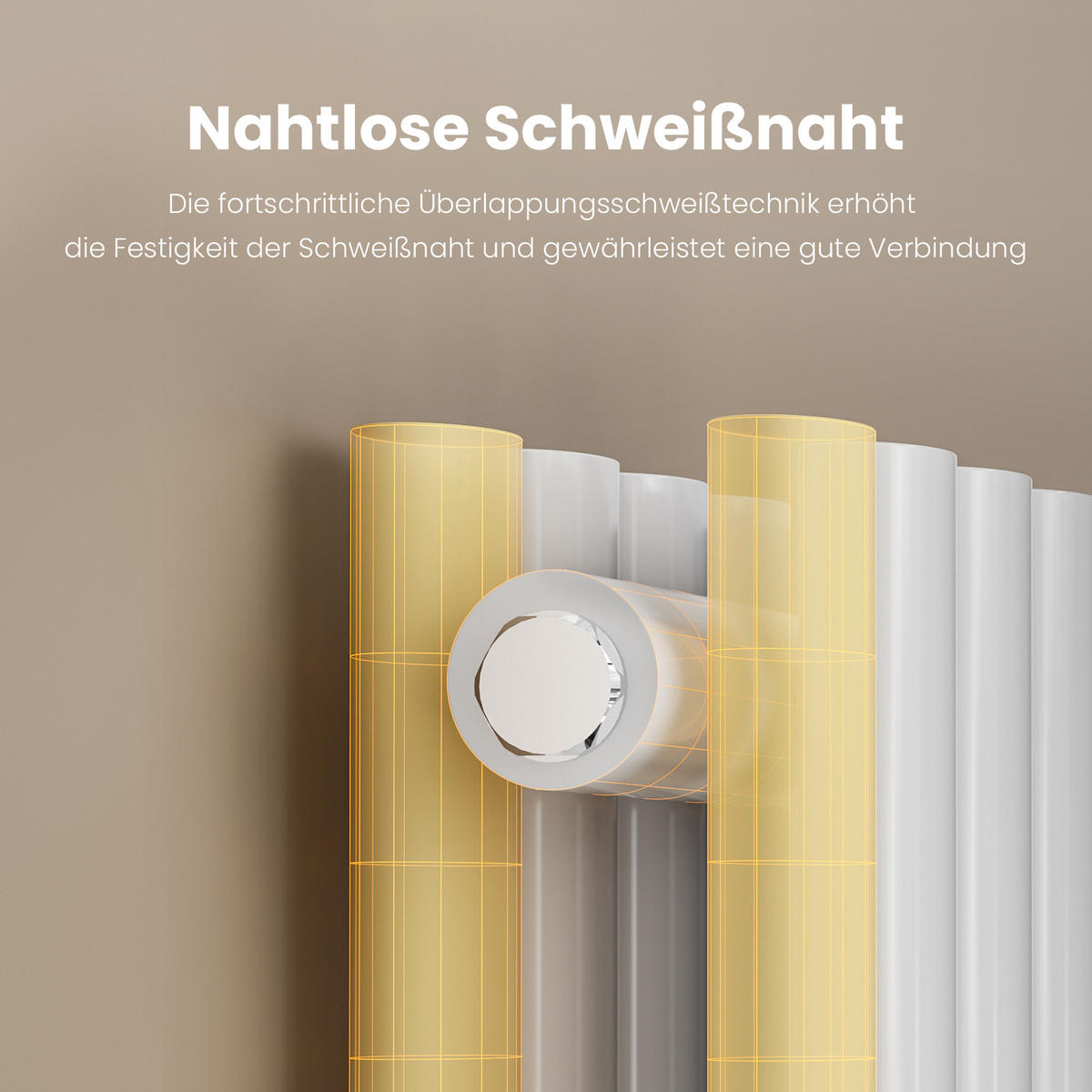 HEIZKÖRPER Doppelrohr horizontal montierbar Weiß 60/120/8,1 cm - Weiß Hochglanz, Metall (120/60/8cm) - EMKE