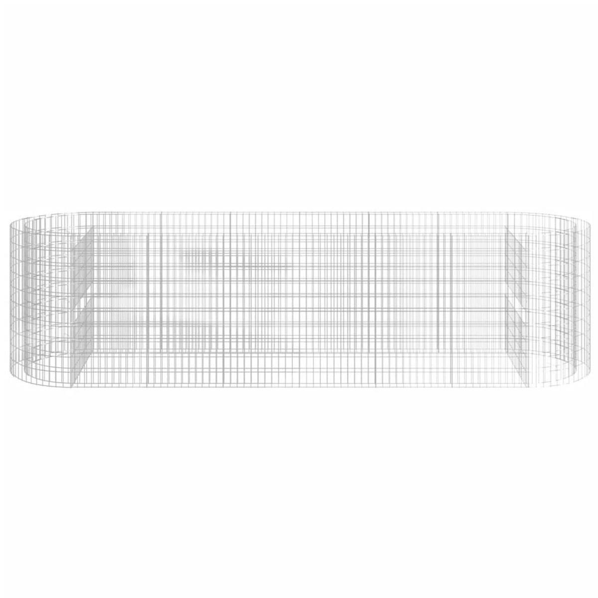 GABIONEN-HOCHBEET Verzinktes Eisen 400x100x100 cm - Silberfarben, Metall (400/100/100cm) - furnicato