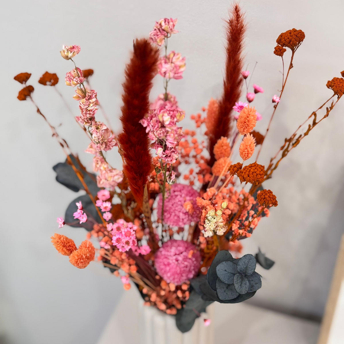 TROCKENBLUMEN Strauß Sunset - Rot, Naturmaterialien (40cm) - Lykke & You