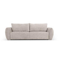 AUSKLAPPBARES-SOFA mit Bettkasten Kaelle aus Chenille-Stoff beige 3 Sitzplätze - Beige, Textil (97/91/244cm) - Micadoni
