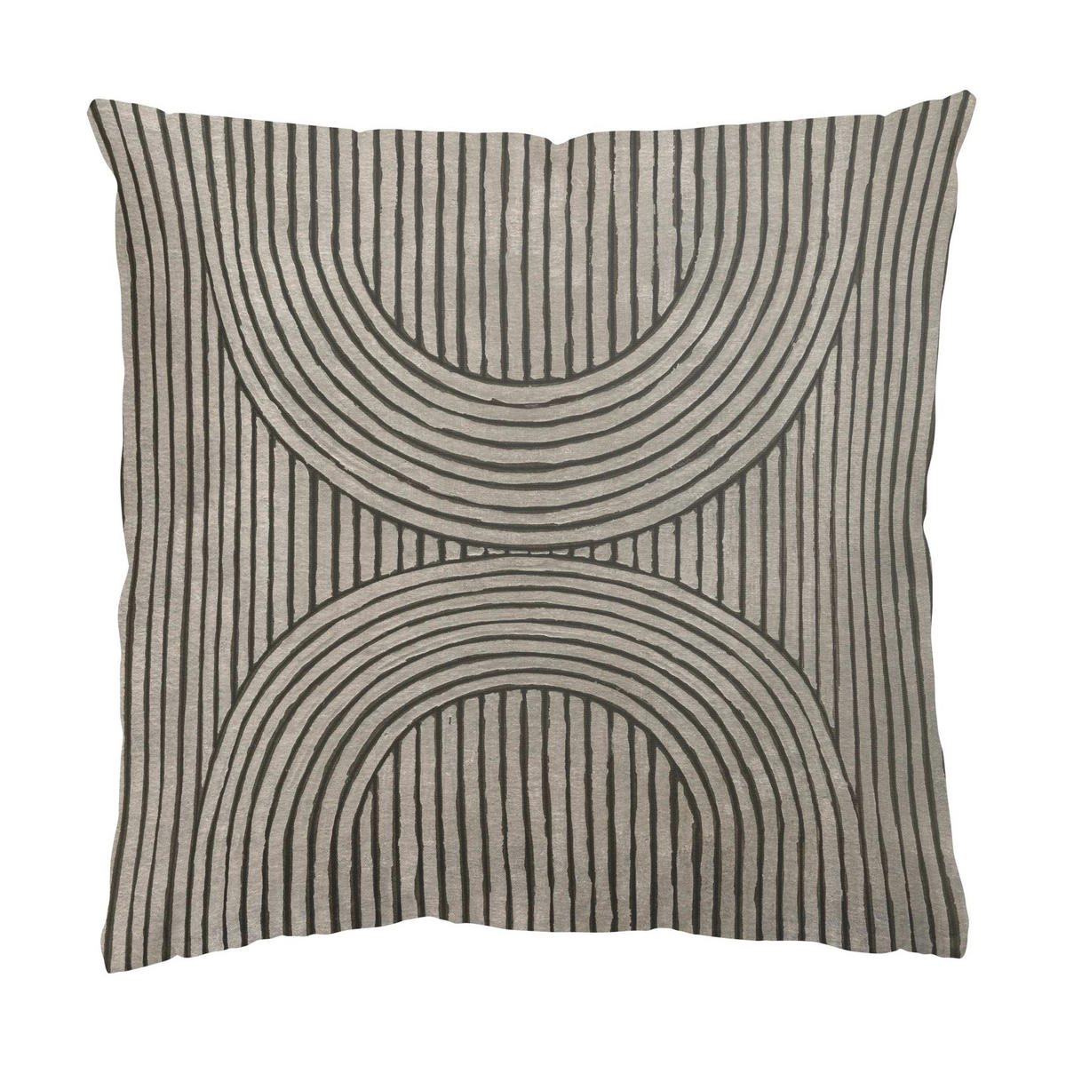 DEKOKISSEN 2er-Set Zederrillen Grau Duo 40/40 cm - Grau, Textil (40/40cm) - Bilderwelten